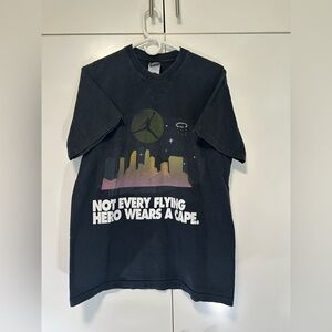 Vtg Air Jordan Not Every Flying Hero Wears A Cape Jumpman Black T Shirt Men's S